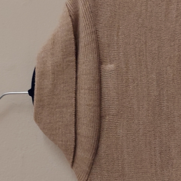 SAG HARBOR Open Cardigan Tan Knit Sweater with Attached Beaded Tank Top sz M - Picture 11 of 13